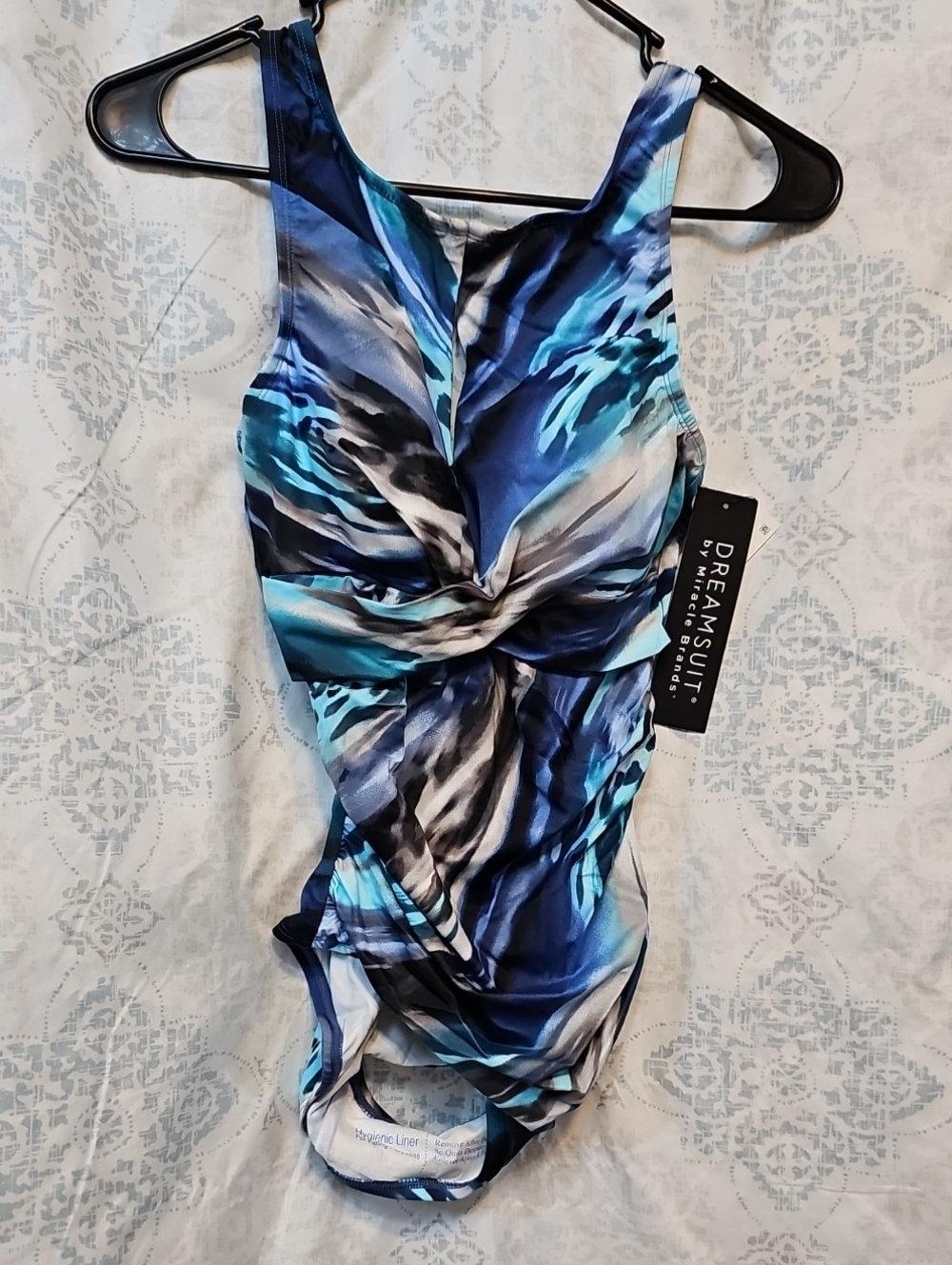 Miraclesuit Blue Teal Ocean Print One-Piece Swimsuit